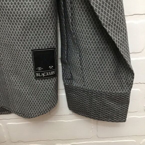 BLACKARV Men’s Grey 100% Cotton Button Down Shirt | Designer XXL Long Sleeve - Picture 7 of 15